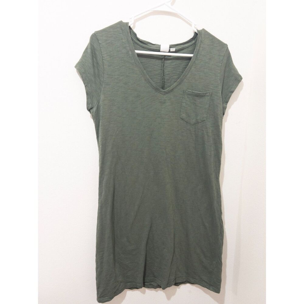 GAP Olive Green V-Neck T-Shirt Dress